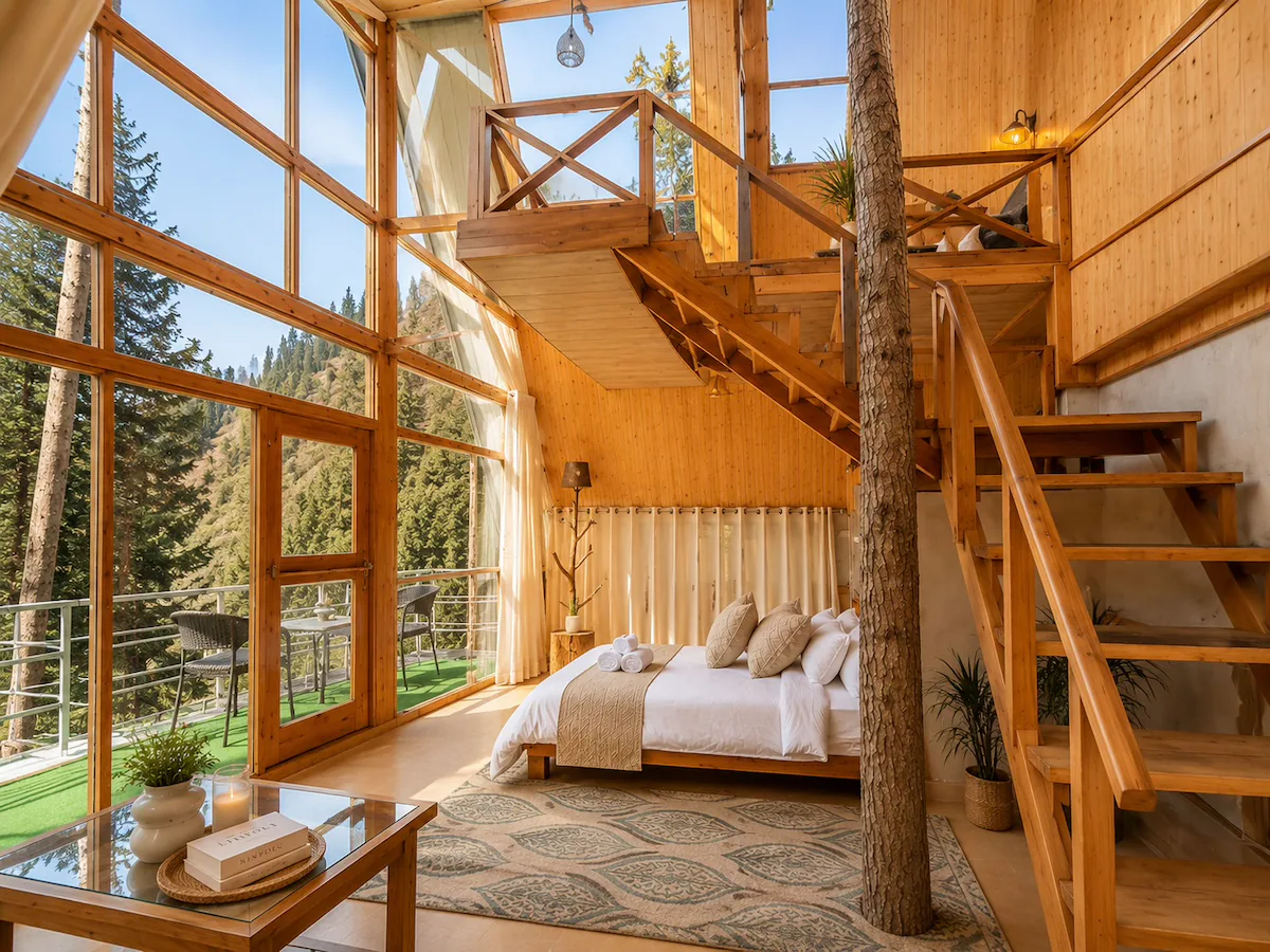 Buransh | Living Tree Glass Cabin Jibhi