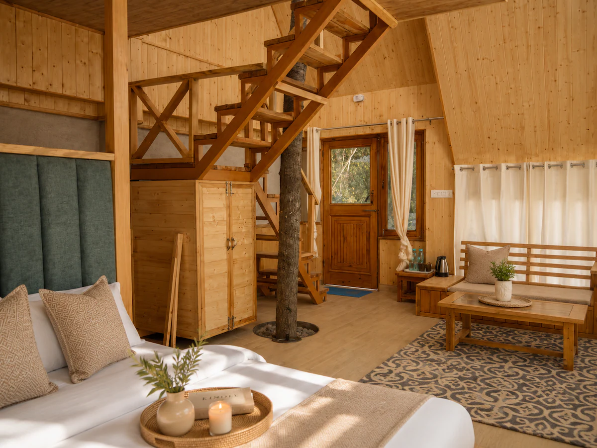 Buransh | Living Tree Glass Cabin Jibhi