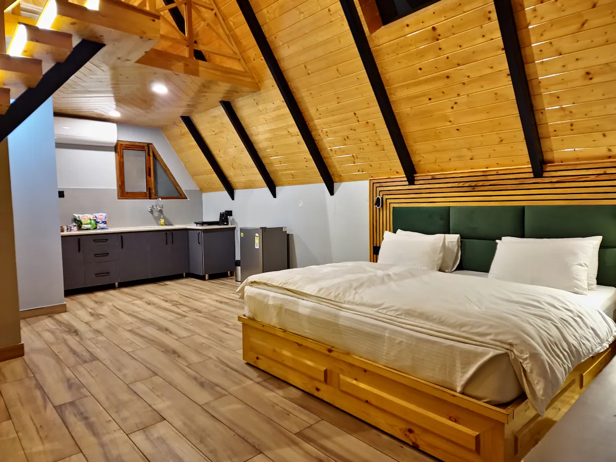 Luxury A Cabin | Sunken Hot Tub Dharampur