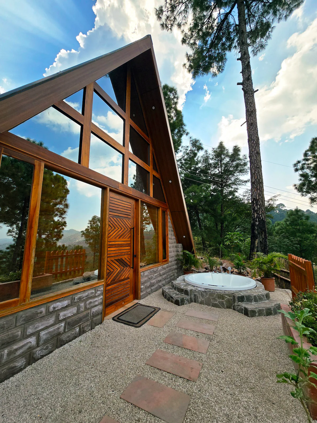 Luxury A Cabin | Sunken Hot Tub Dharampur